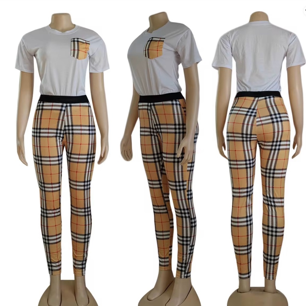 Plaid Women's 2pc leggings Set